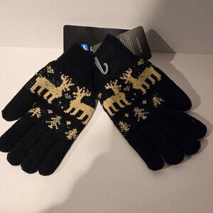 Christmas Thick Knit Gloves Winter Deer Knitted NWT Lethmik